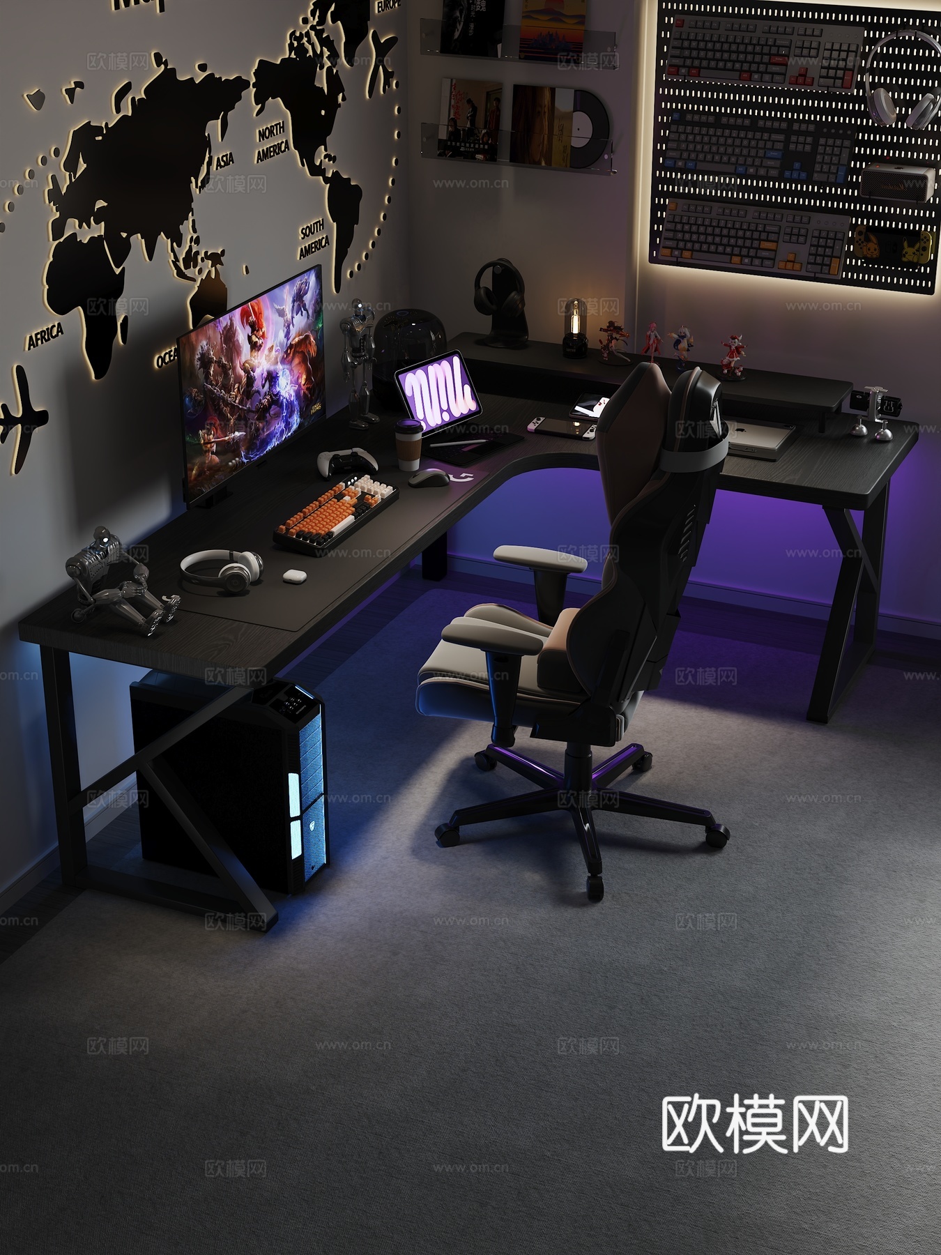 现代电竞房免费3d模型
