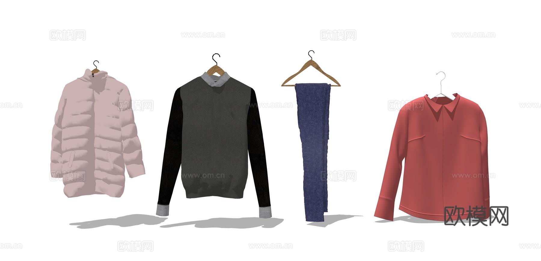 现代服装su模型下载