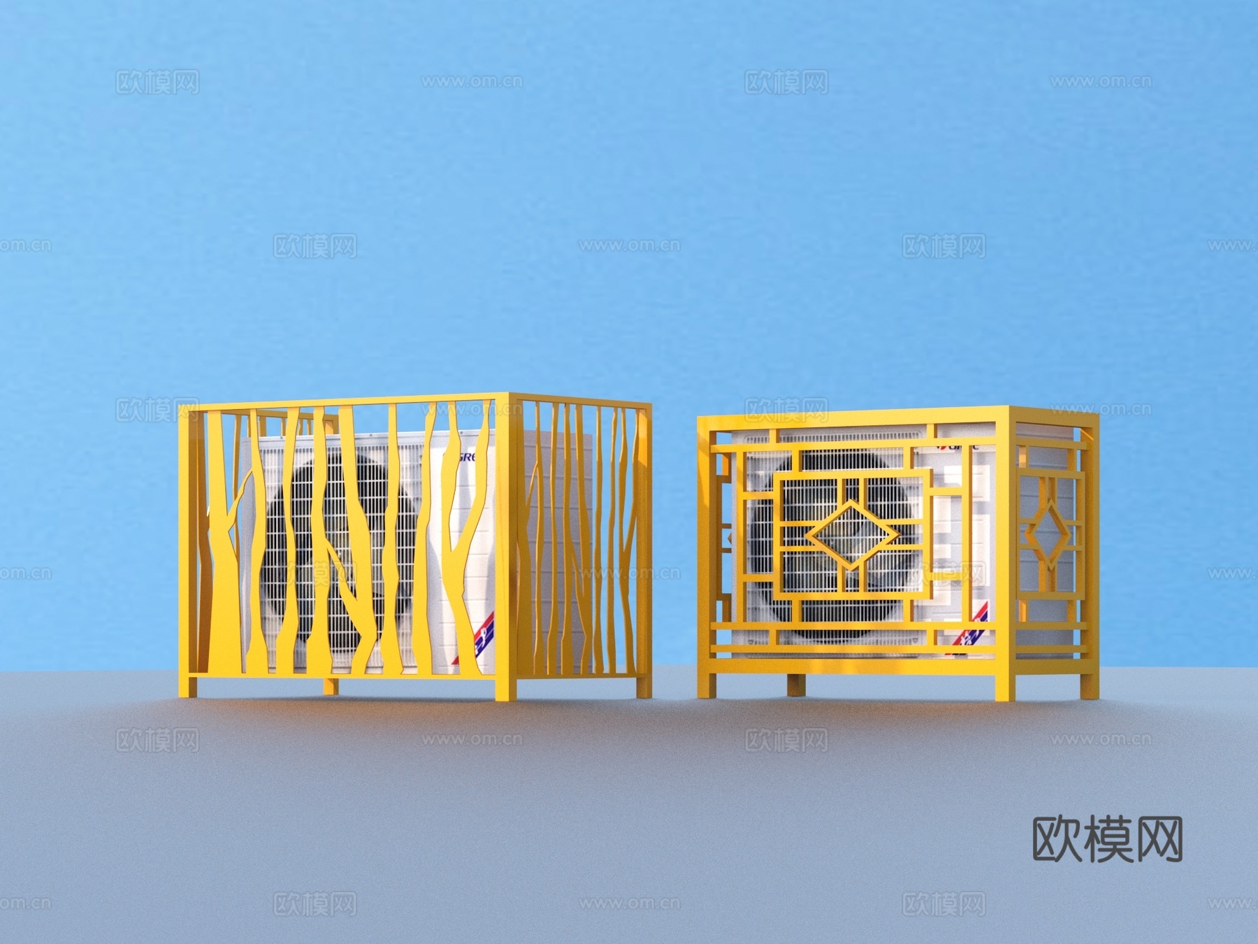 空调架 空调外机 格栅装饰3d模型