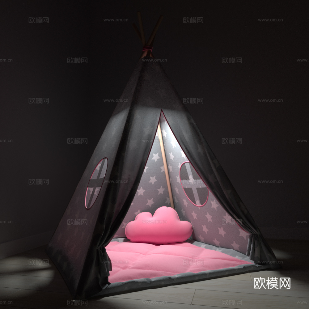 现代儿童帐篷3d模型