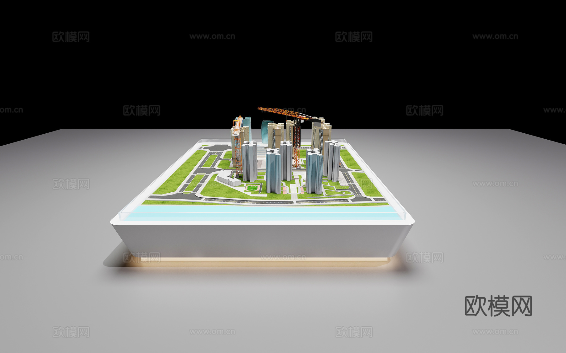 现代建筑沙盘3d模型