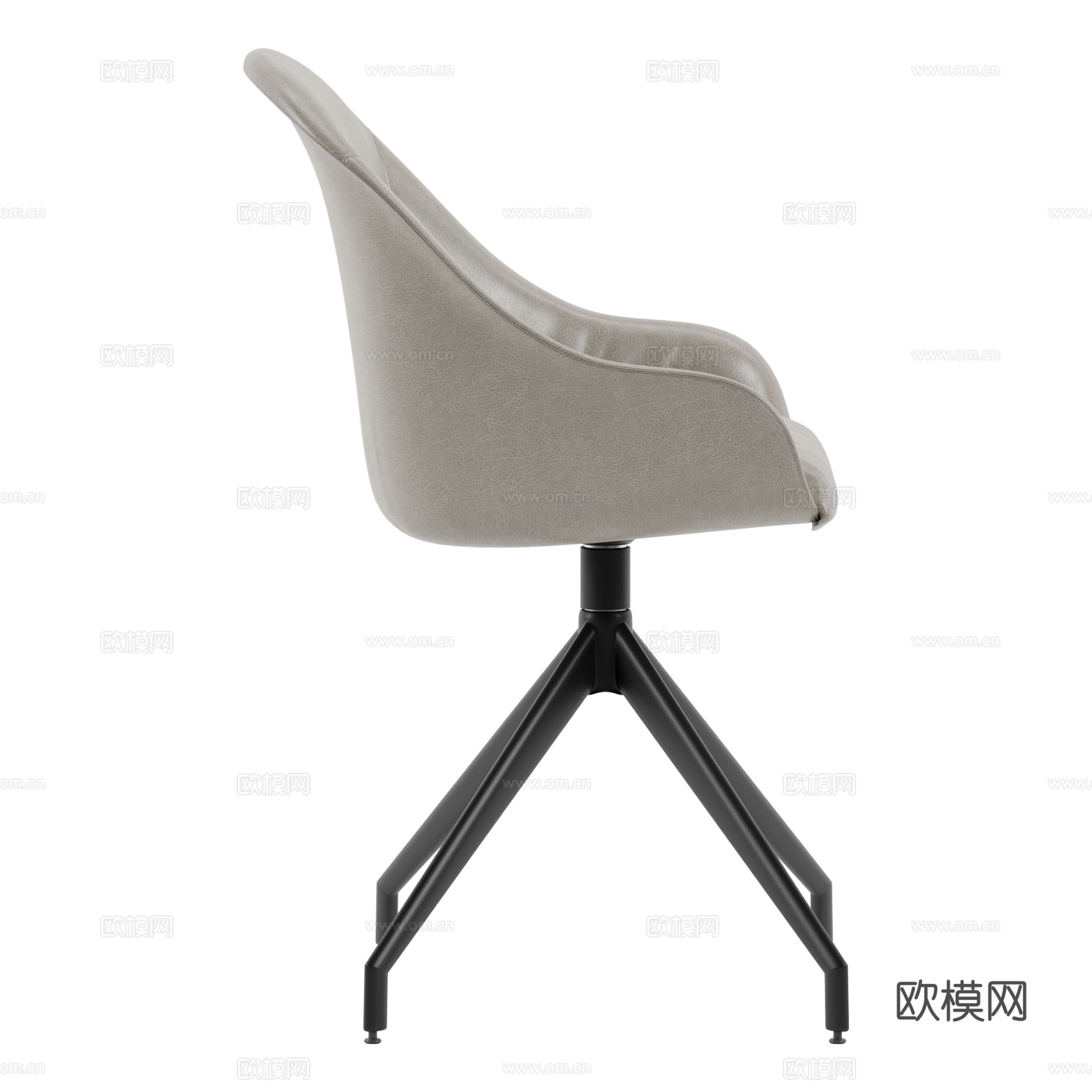 现代意式皮革办公椅3d模型