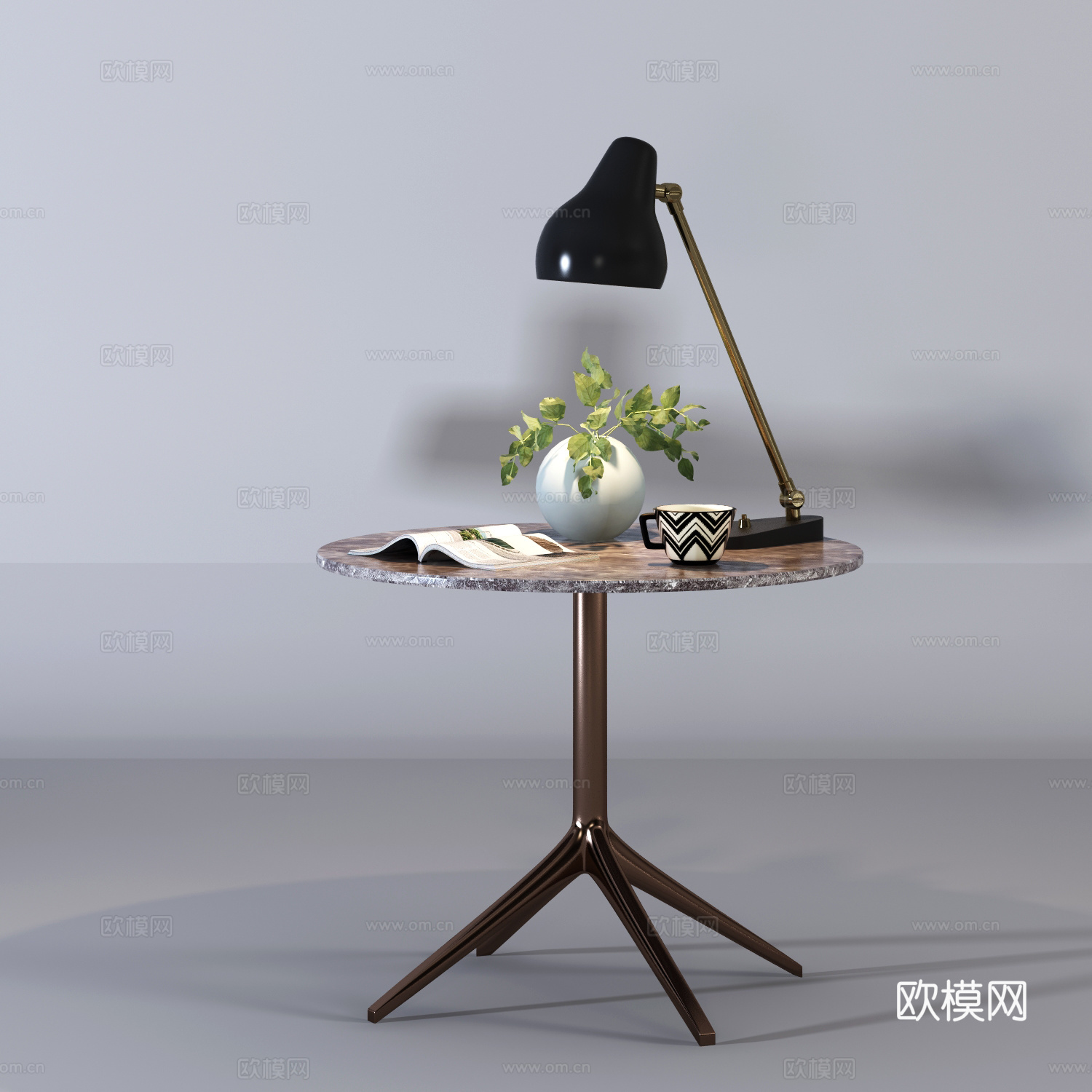 现代茶几边几组合3d模型