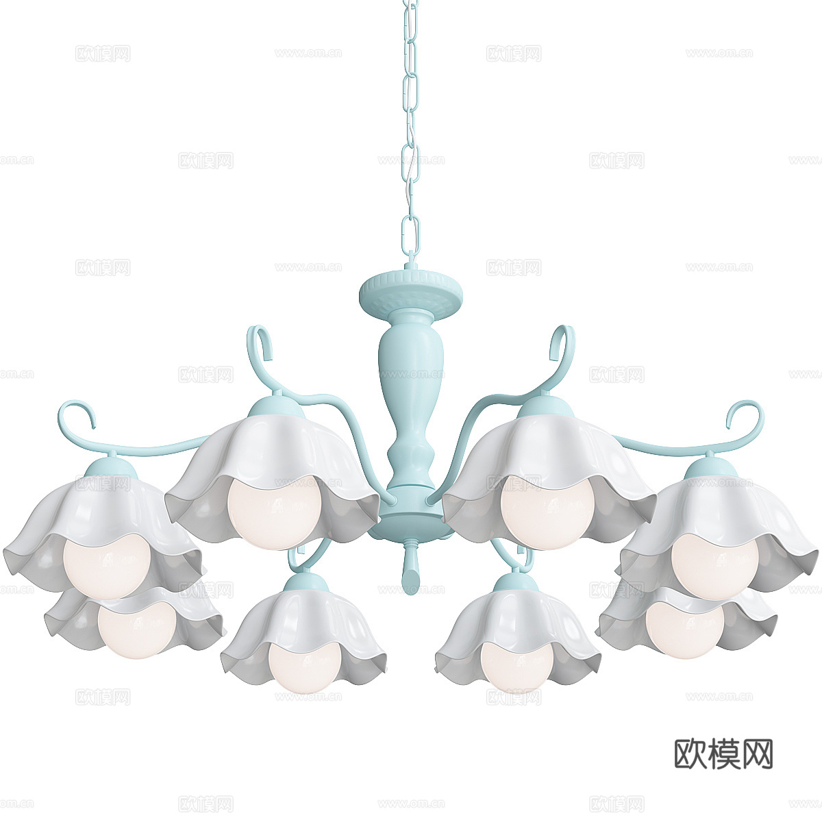 现代奶油风儿童吊灯3d模型