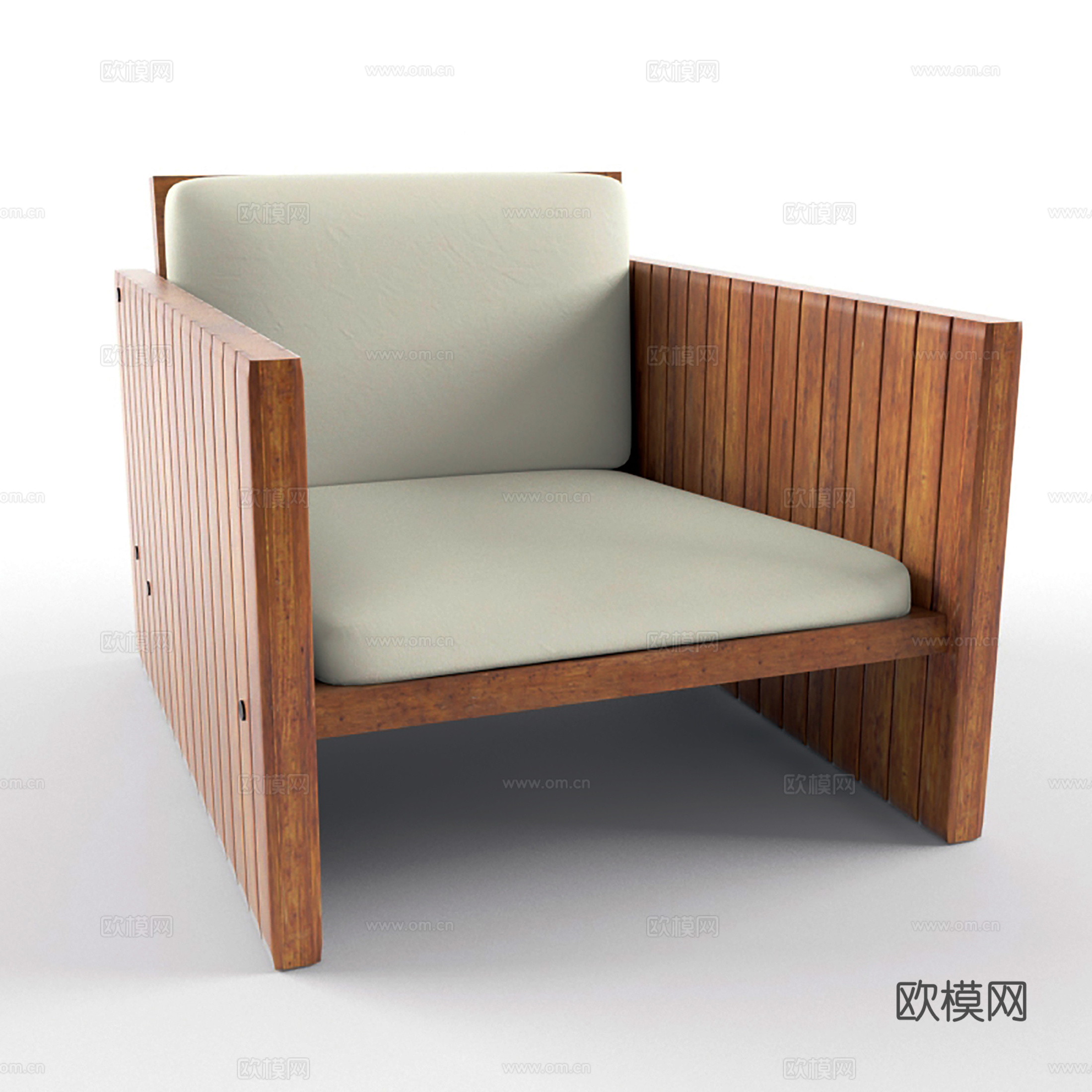 北欧单人沙发布艺沙发3d模型