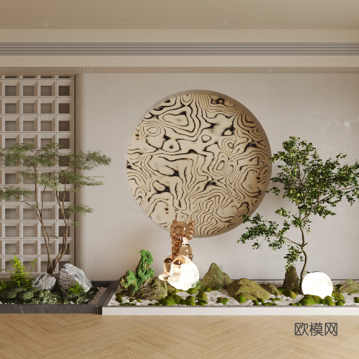 室内景观 景观小品 室内造景 植物堆 植物组合 庭院小品3d模型
