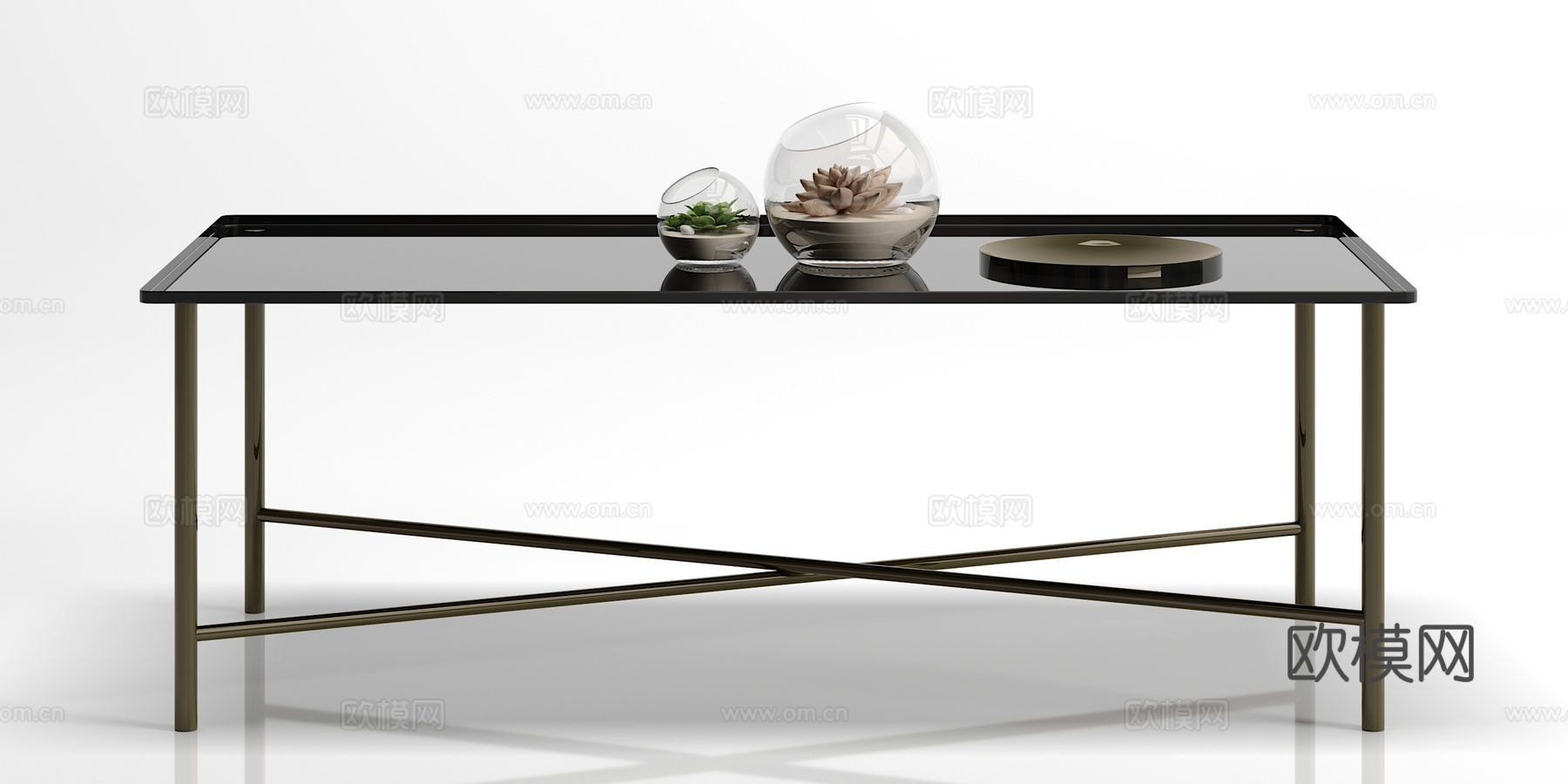 现代简约茶几摆件组合3d模型