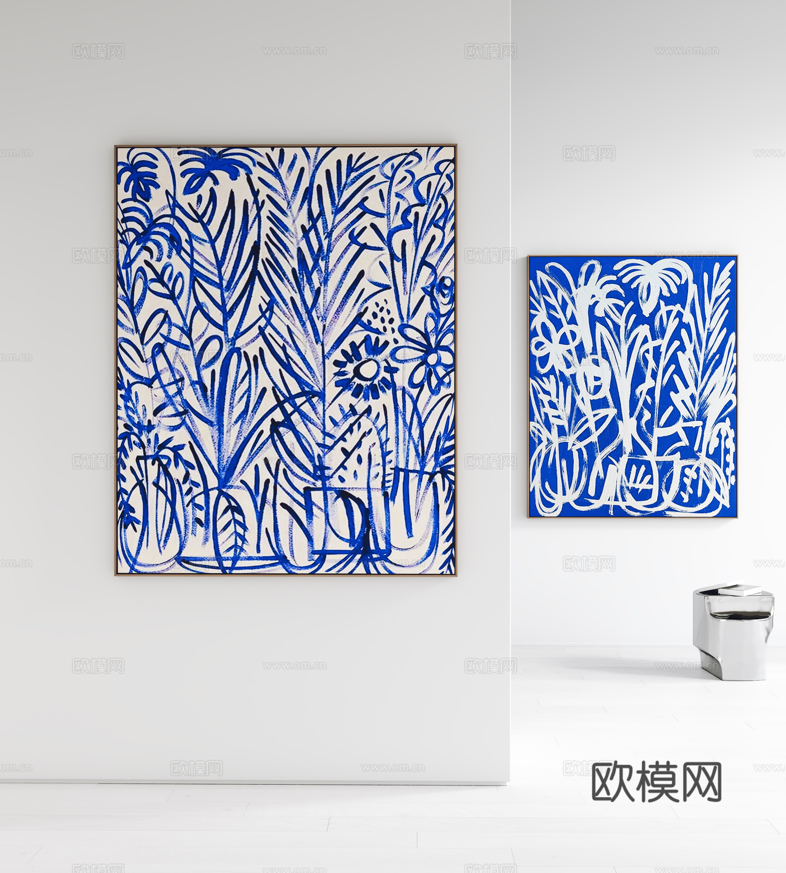 现代挂画 装饰画 角几 玄关挂画 客厅挂画3d模型