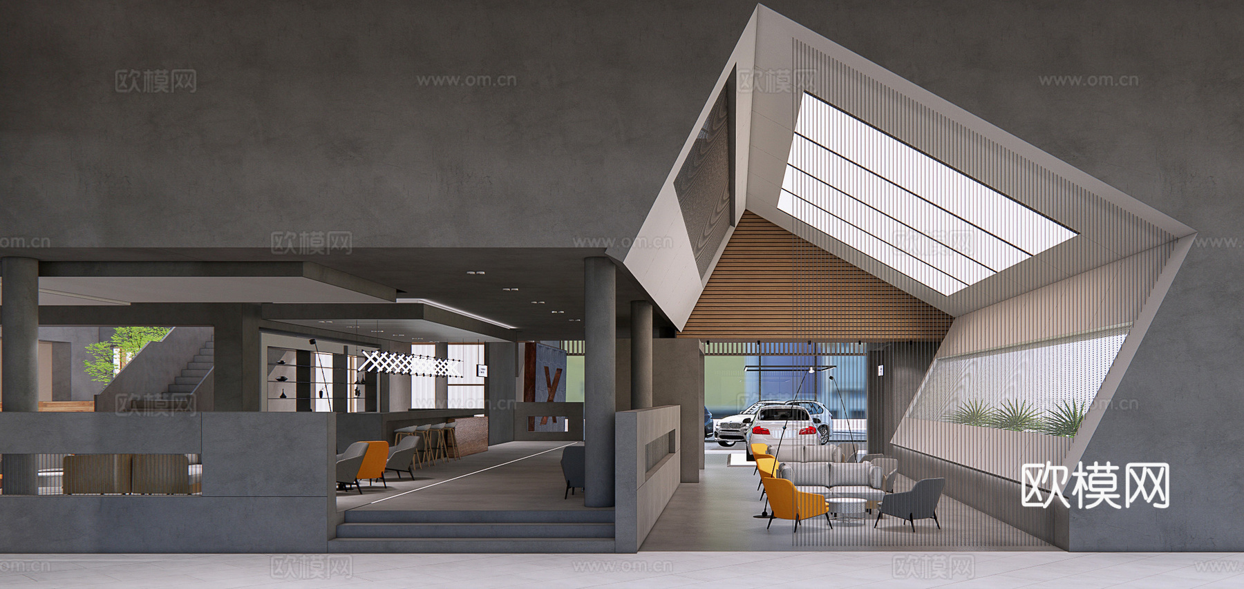 bmw宝马4s店全套效果图，车模型su模型