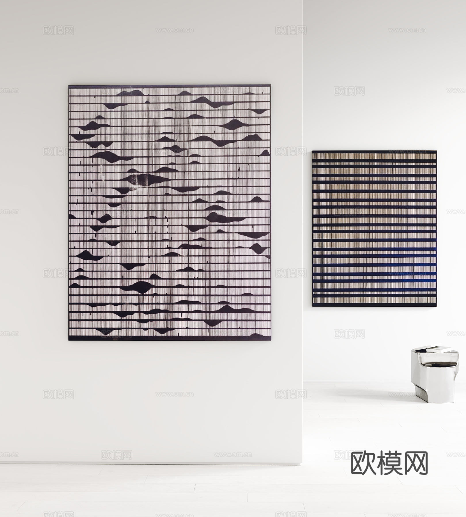 现代挂画 装饰画 角几 玄关挂画 客厅挂画3d模型