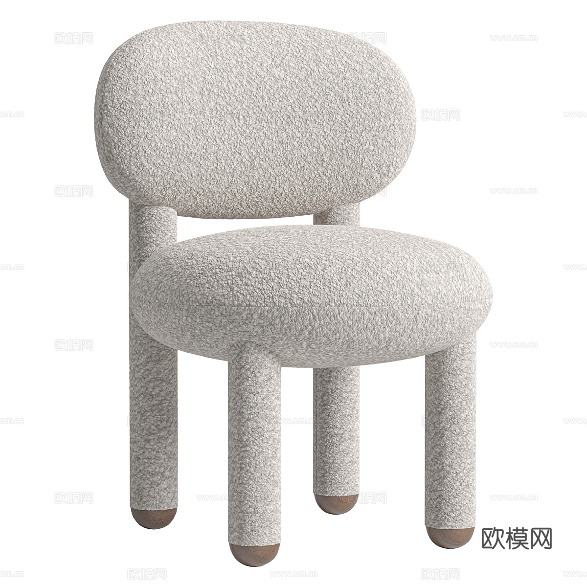 现代奶油风布艺儿童椅3d模型