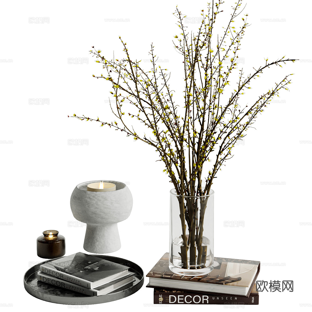 现代意式饰品摆件组合3d模型