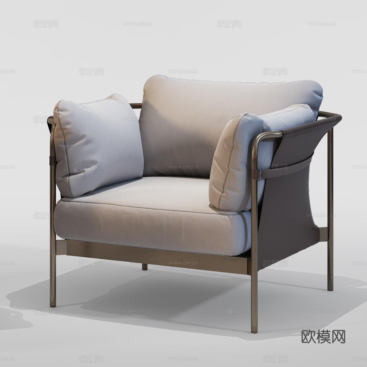 现代布艺单人沙发3d模型