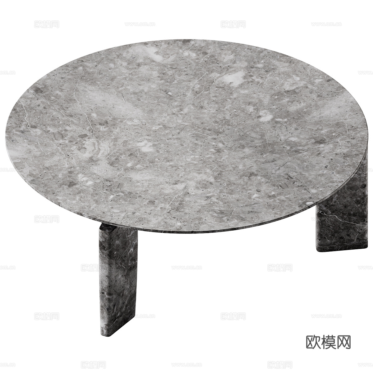 现代意式大理石圆茶几3d模型
