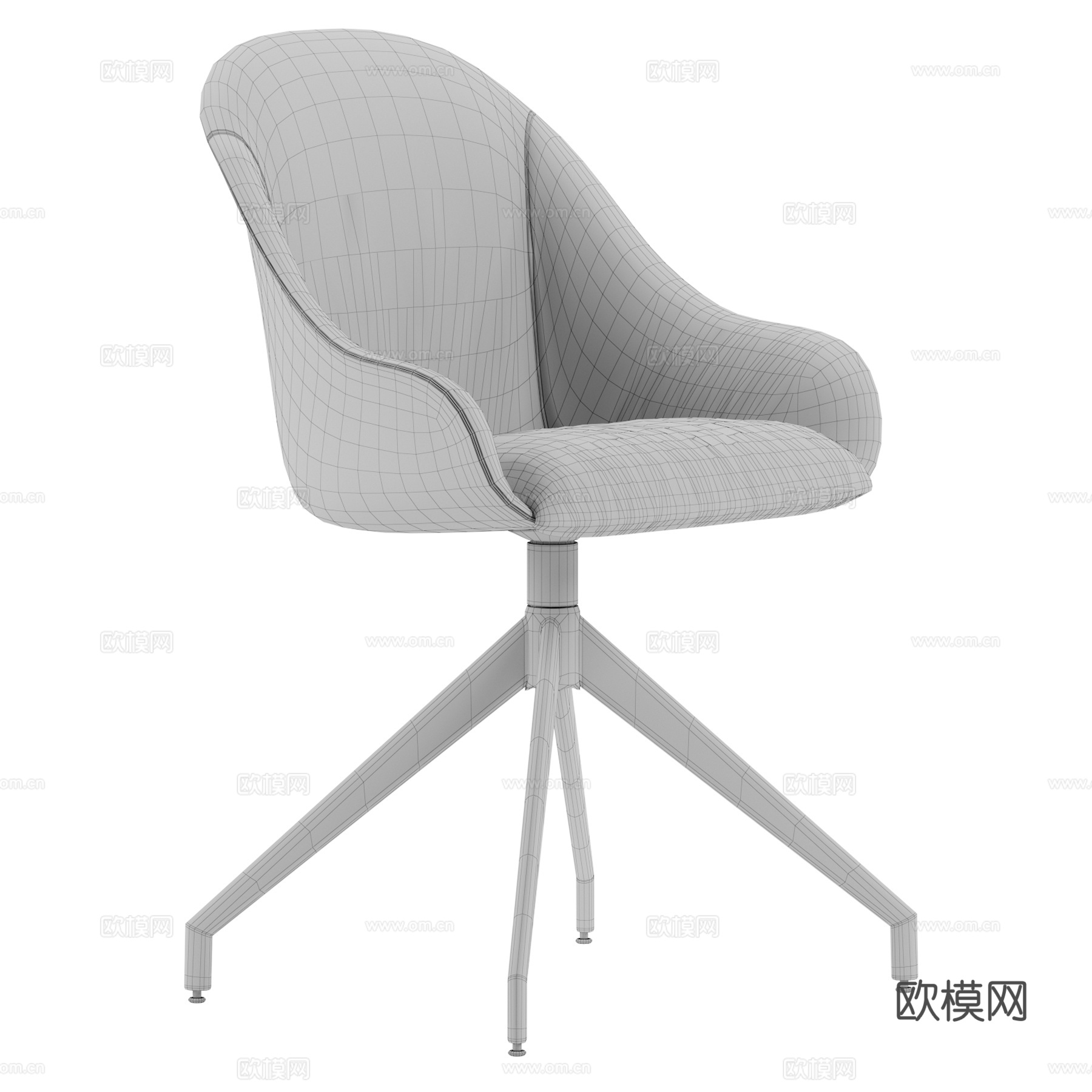 现代意式皮革办公椅3d模型