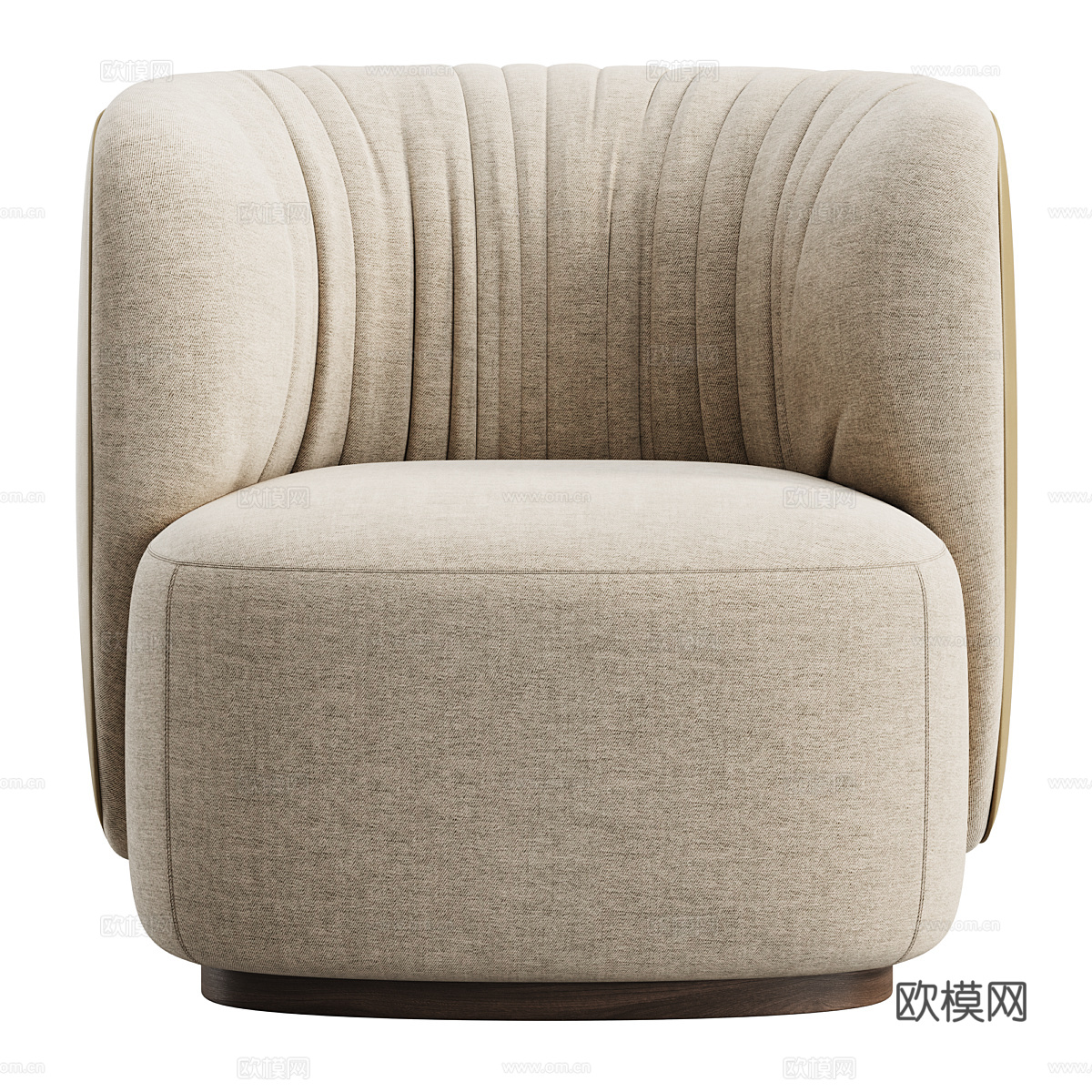 现代意式布艺皮革休闲沙发3d模型