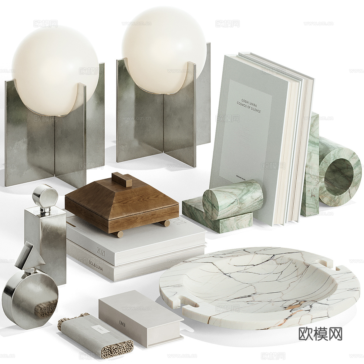 现代意式饰品摆件组合3d模型