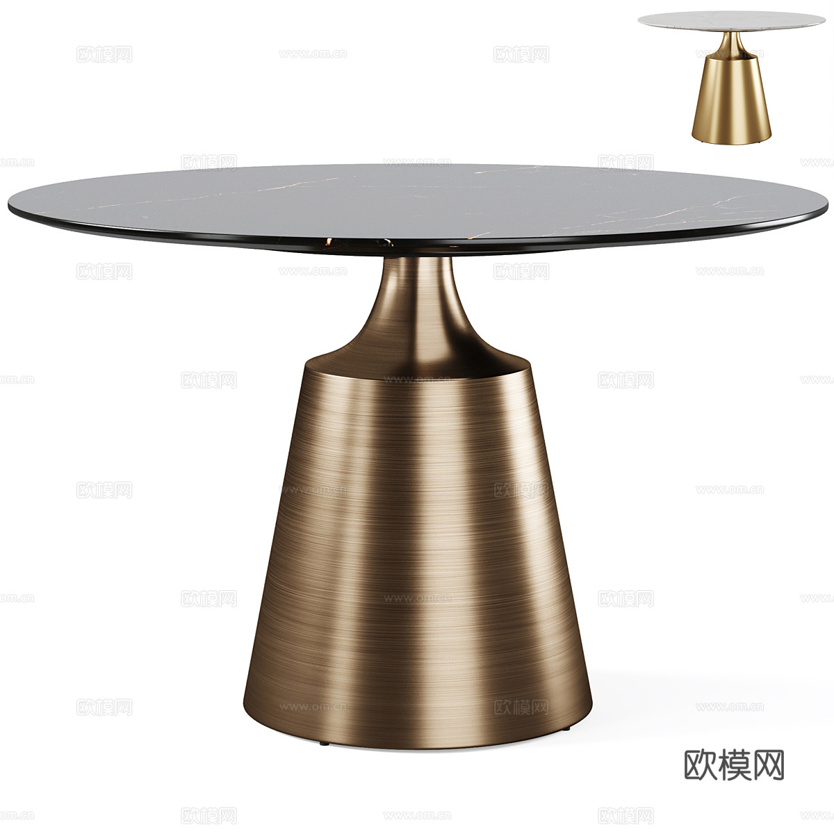 现代意式极简金属岩板茶几3d模型