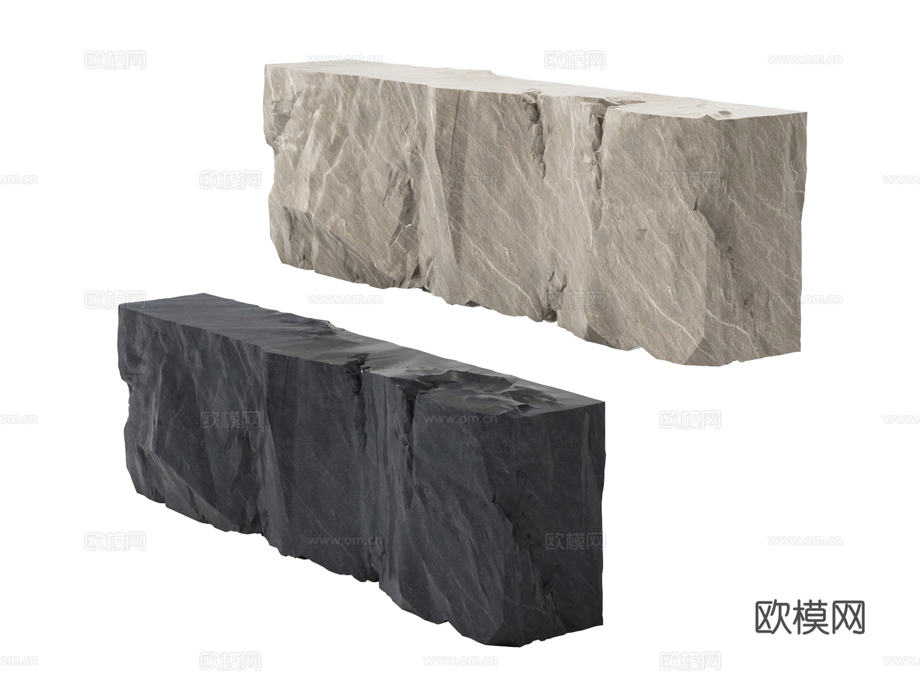 现代岩石台面 石头前台 服务台 接待台3d模型