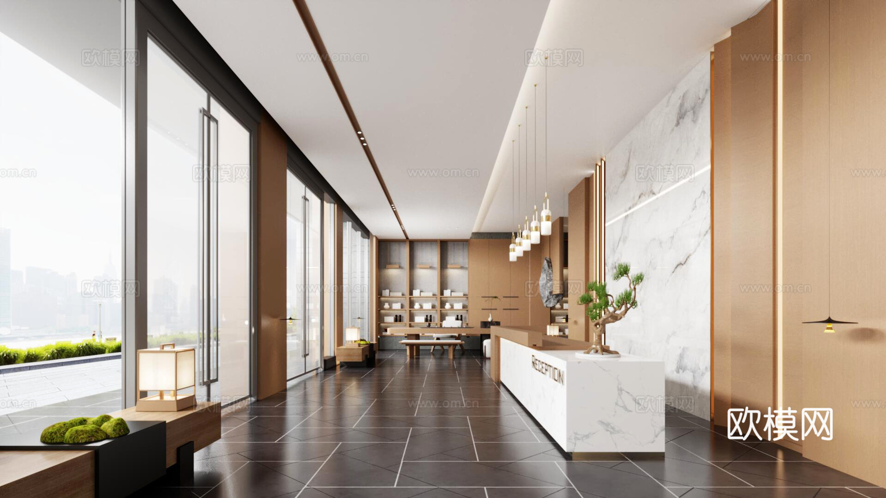 酒店前台3d模型