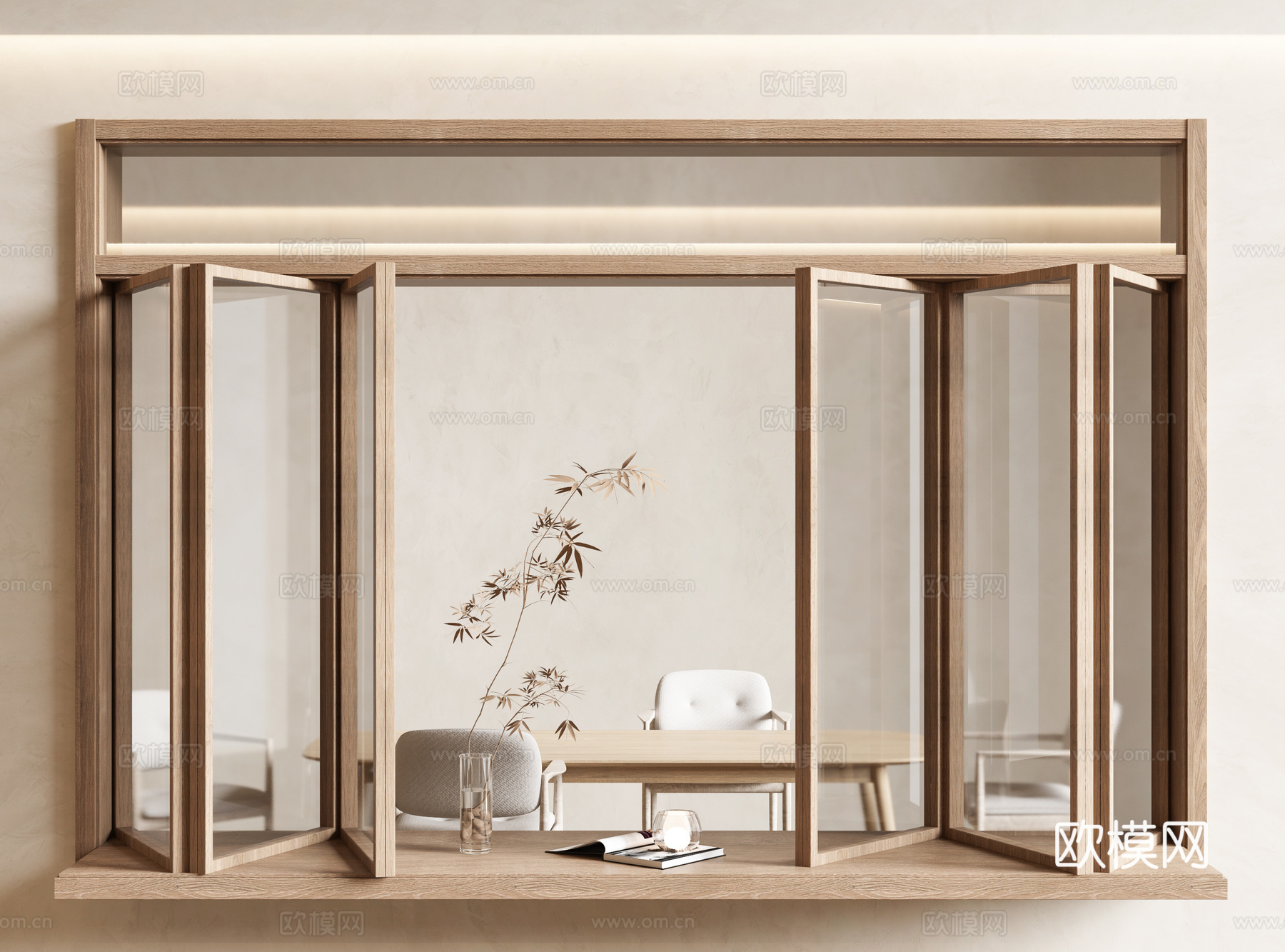 现代折叠窗3d模型