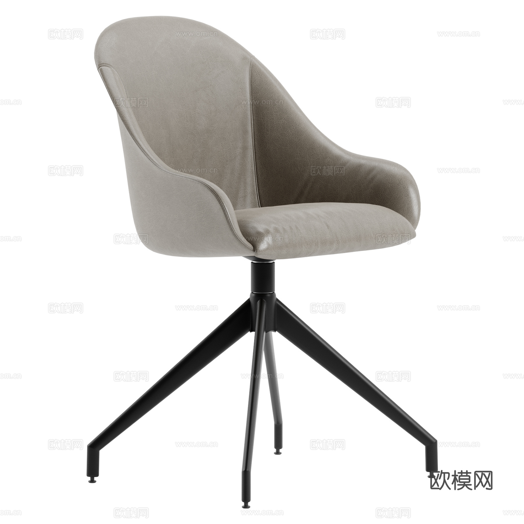 现代意式皮革办公椅3d模型