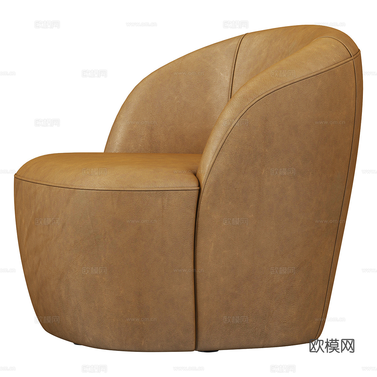 现代意式 Emilia 皮革休闲沙发3d模型