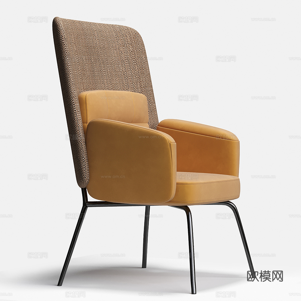 现代意式极简布艺椅子3d模型