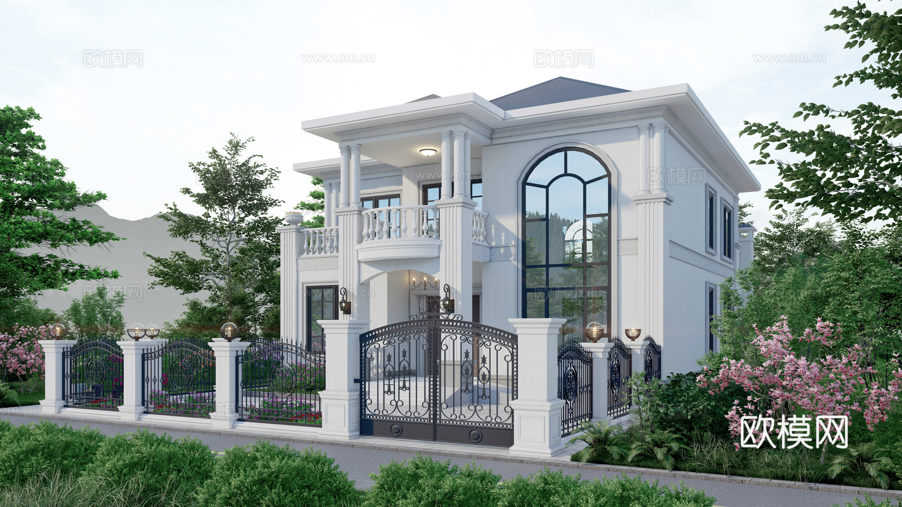 欧式独栋别墅  自建房su模型