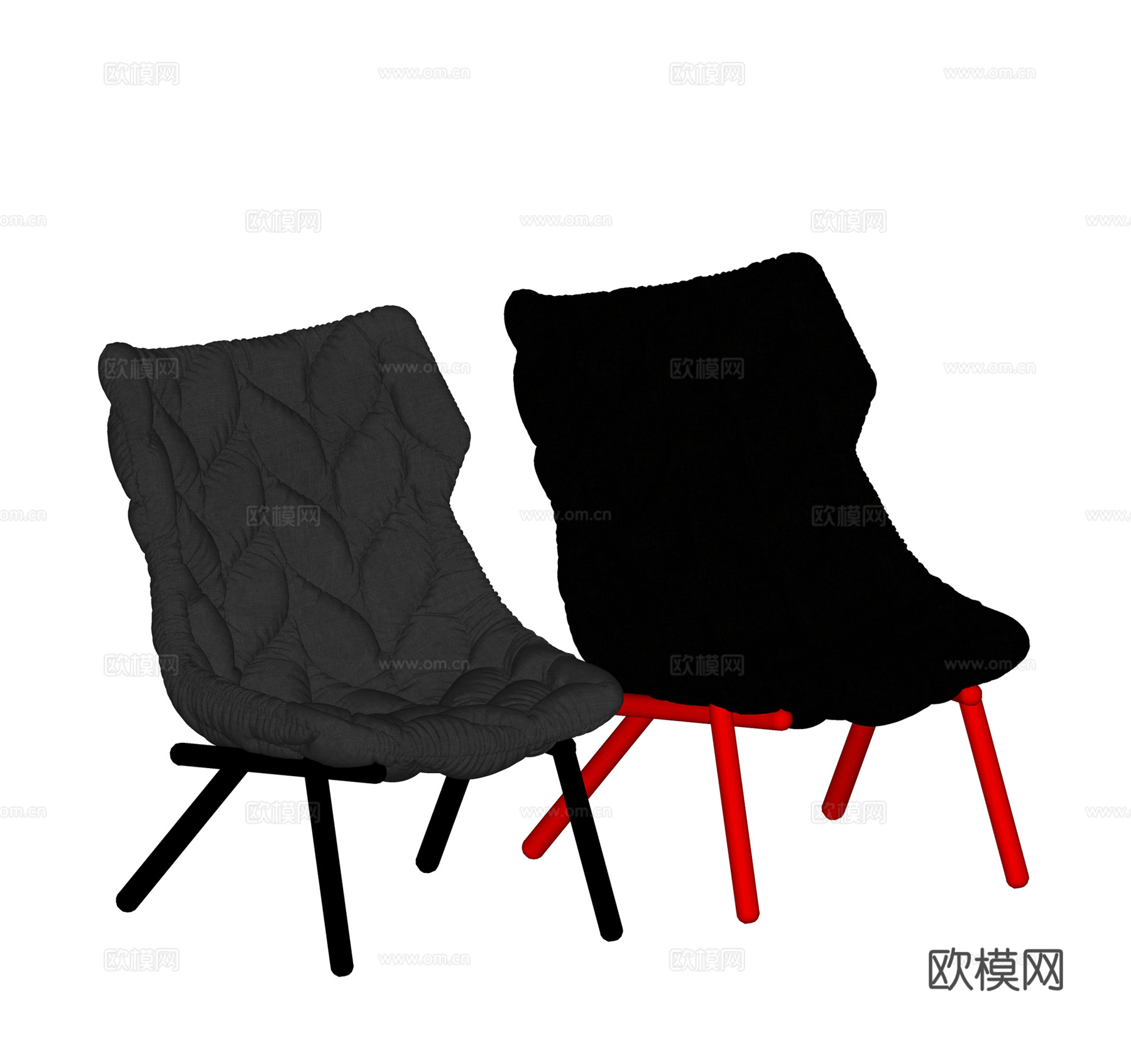 现代休闲椅 布椅书椅 单椅办公椅su模型
