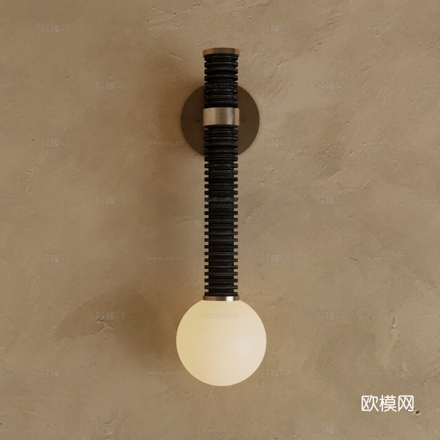 中古球形金属壁灯古典艺术壁灯su模型