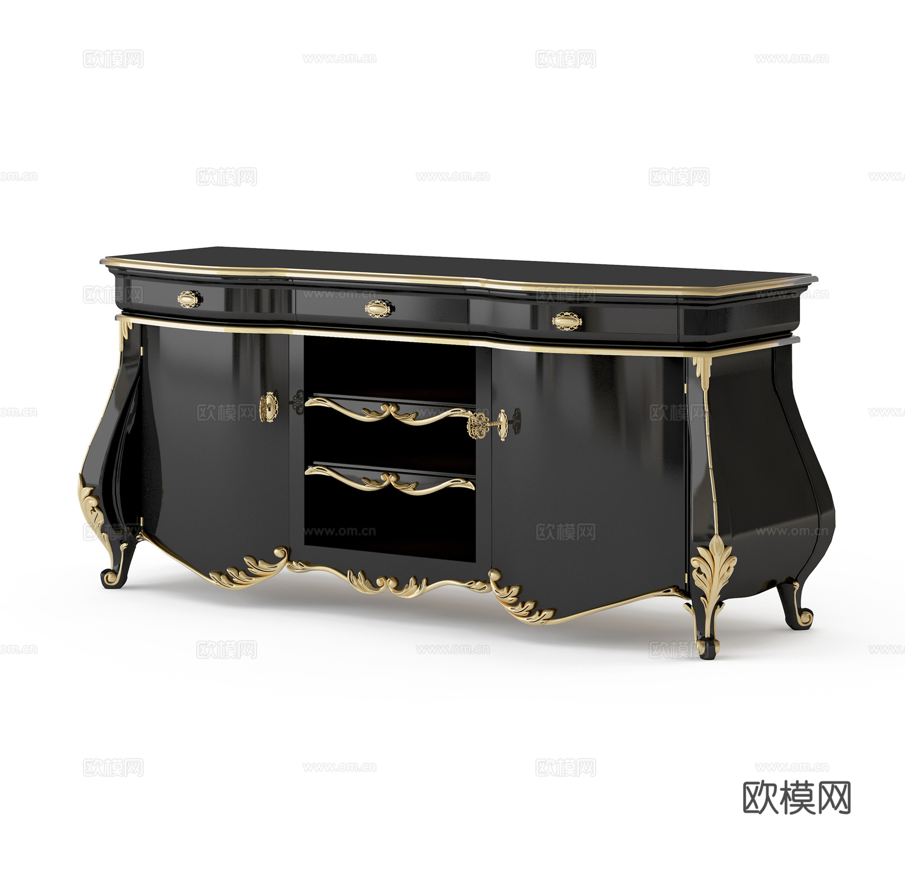 经典欧式装饰柜休闲柜玄关柜组合3d模型