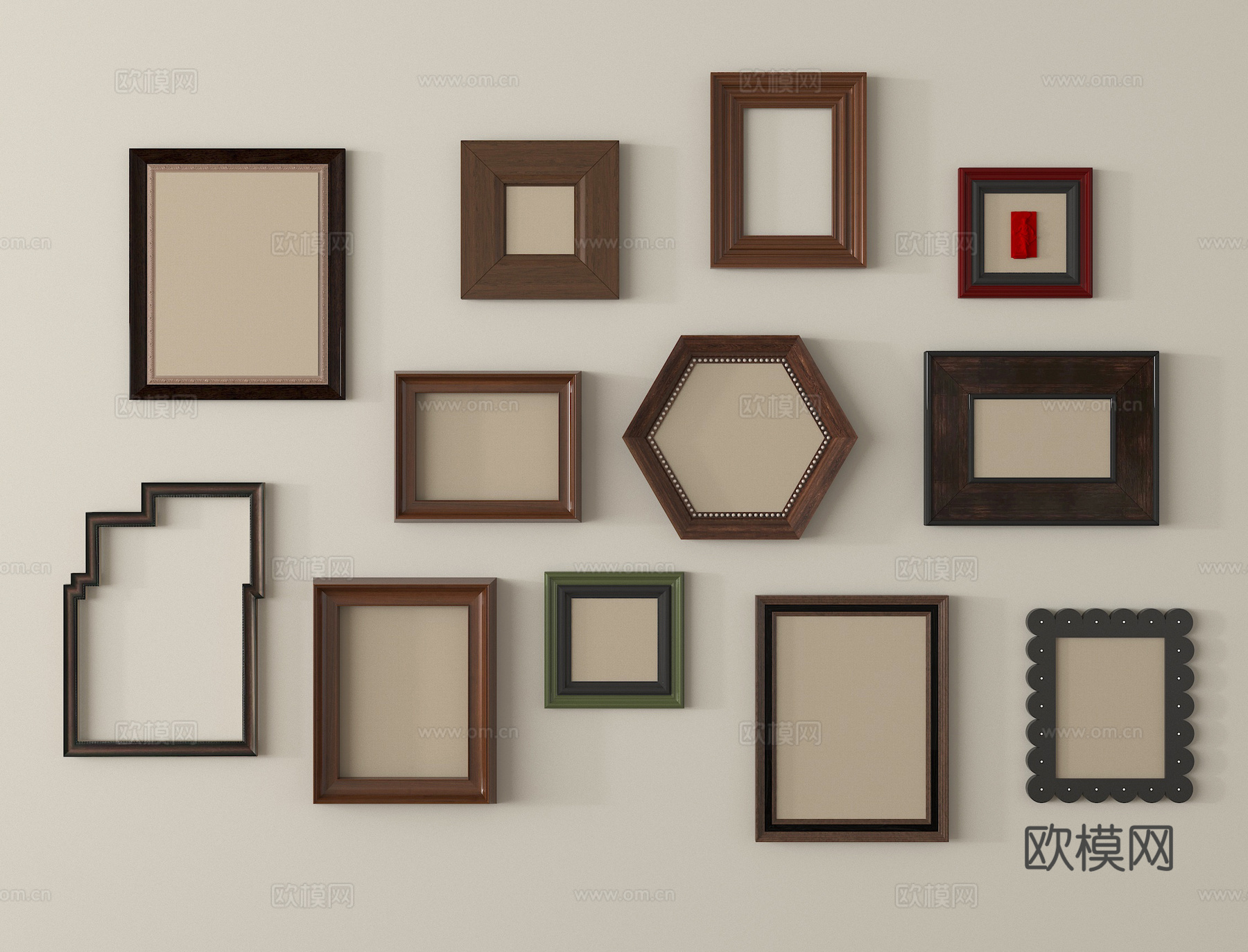 中古画框 相框 镜框 墙饰 挂画3d模型
