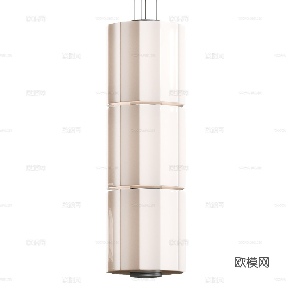 新中式玻璃装饰吊线灯3d模型
