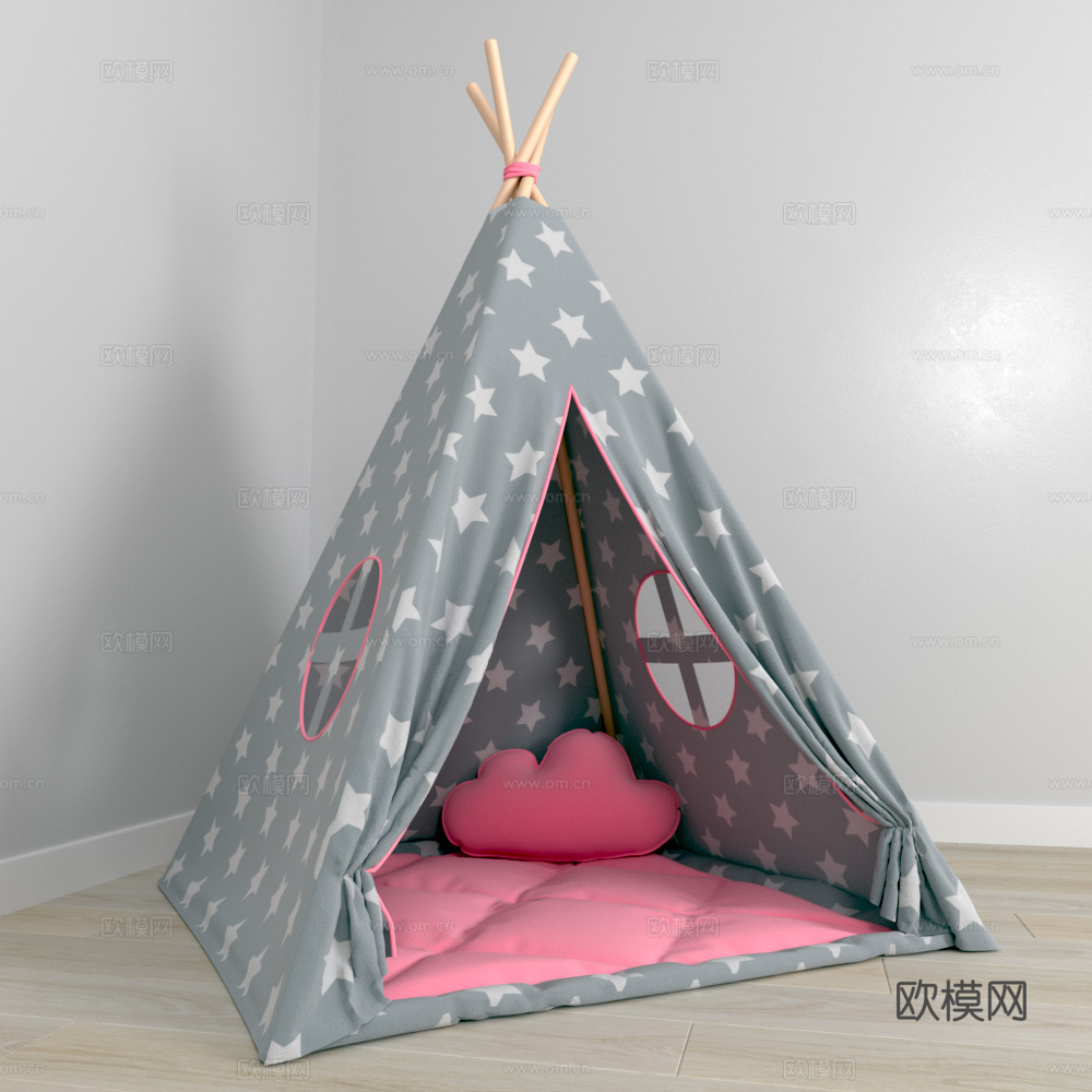 现代儿童帐篷3d模型