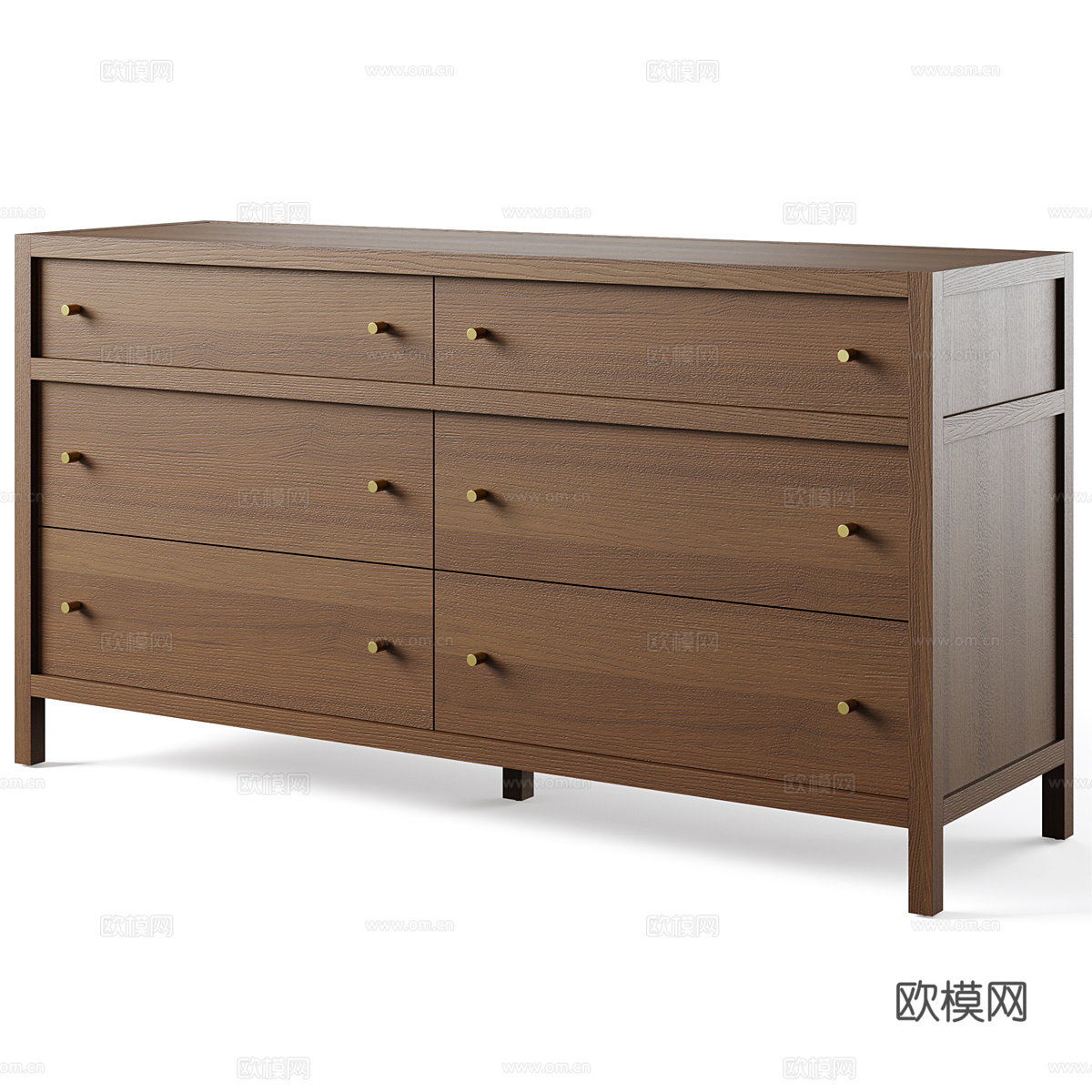 新中式实木斗柜 边柜 抽屉柜3d模型下载（渲染图4）