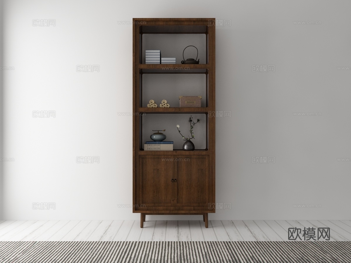 中式装饰柜摆件3d模型