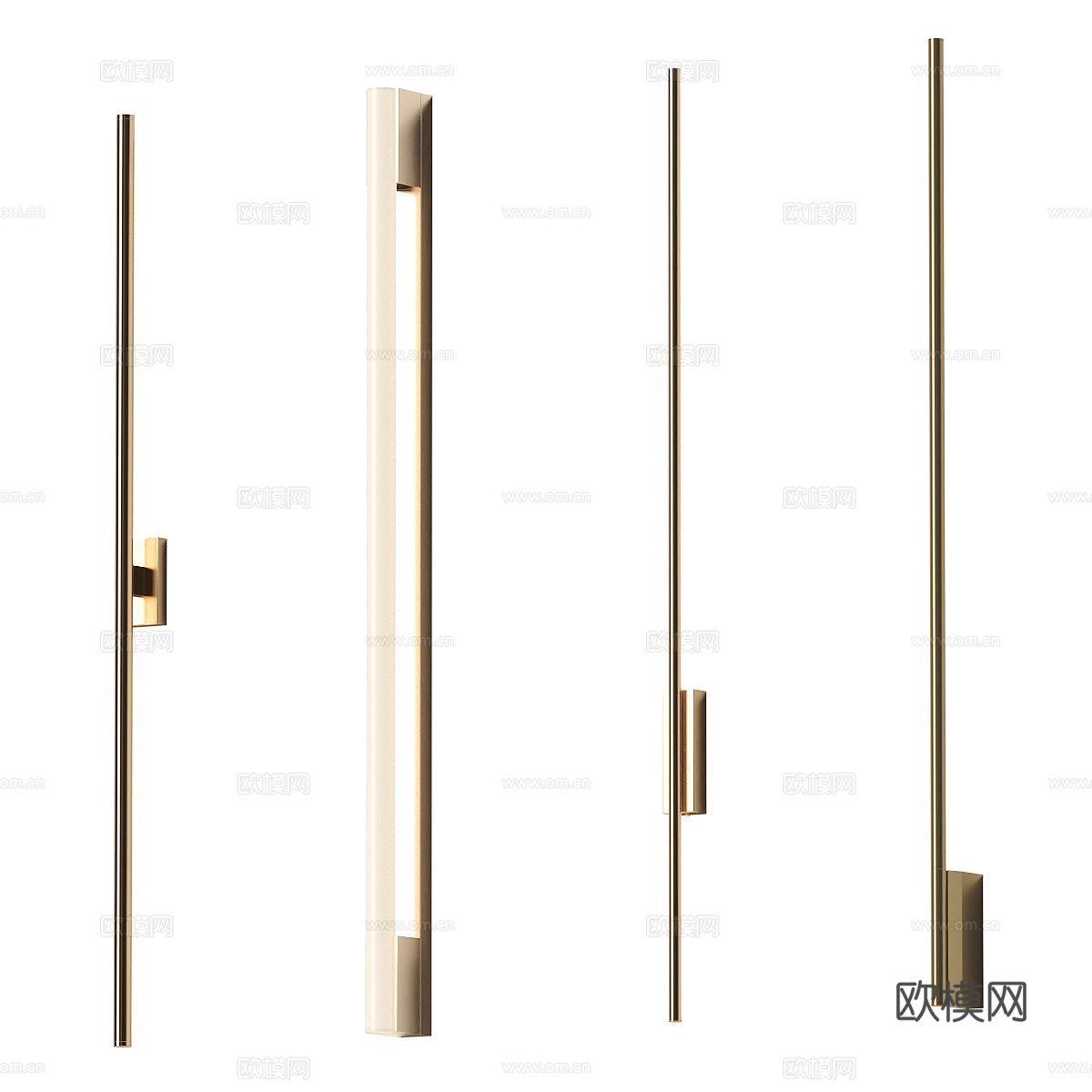 现代轻奢极简长条金属壁灯3d模型