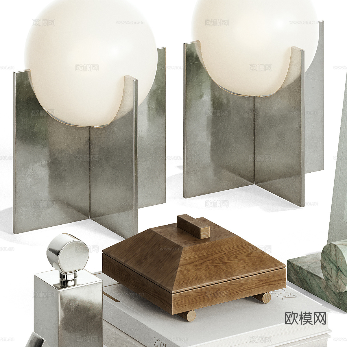 现代意式饰品摆件组合3d模型