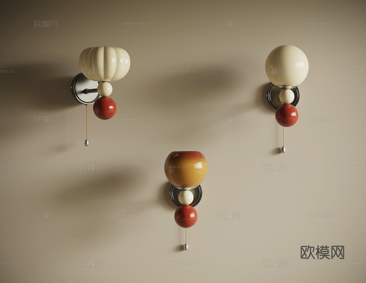 現(xiàn)代奶油風(fēng)壁燈3d模型下載