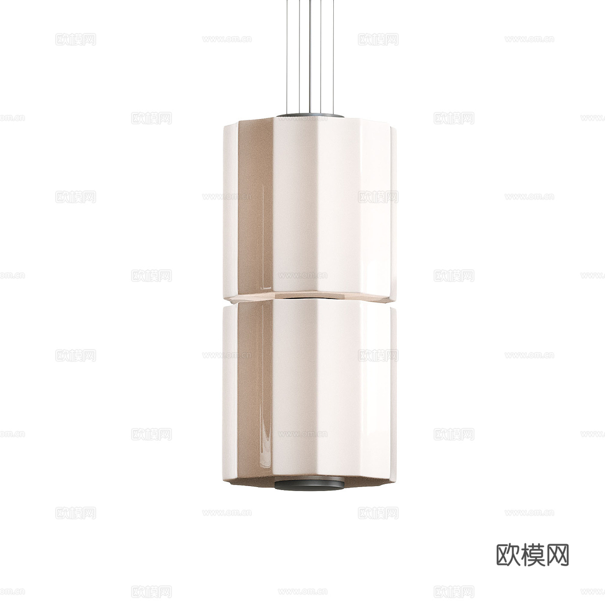 新中式玻璃装饰吊线灯3d模型