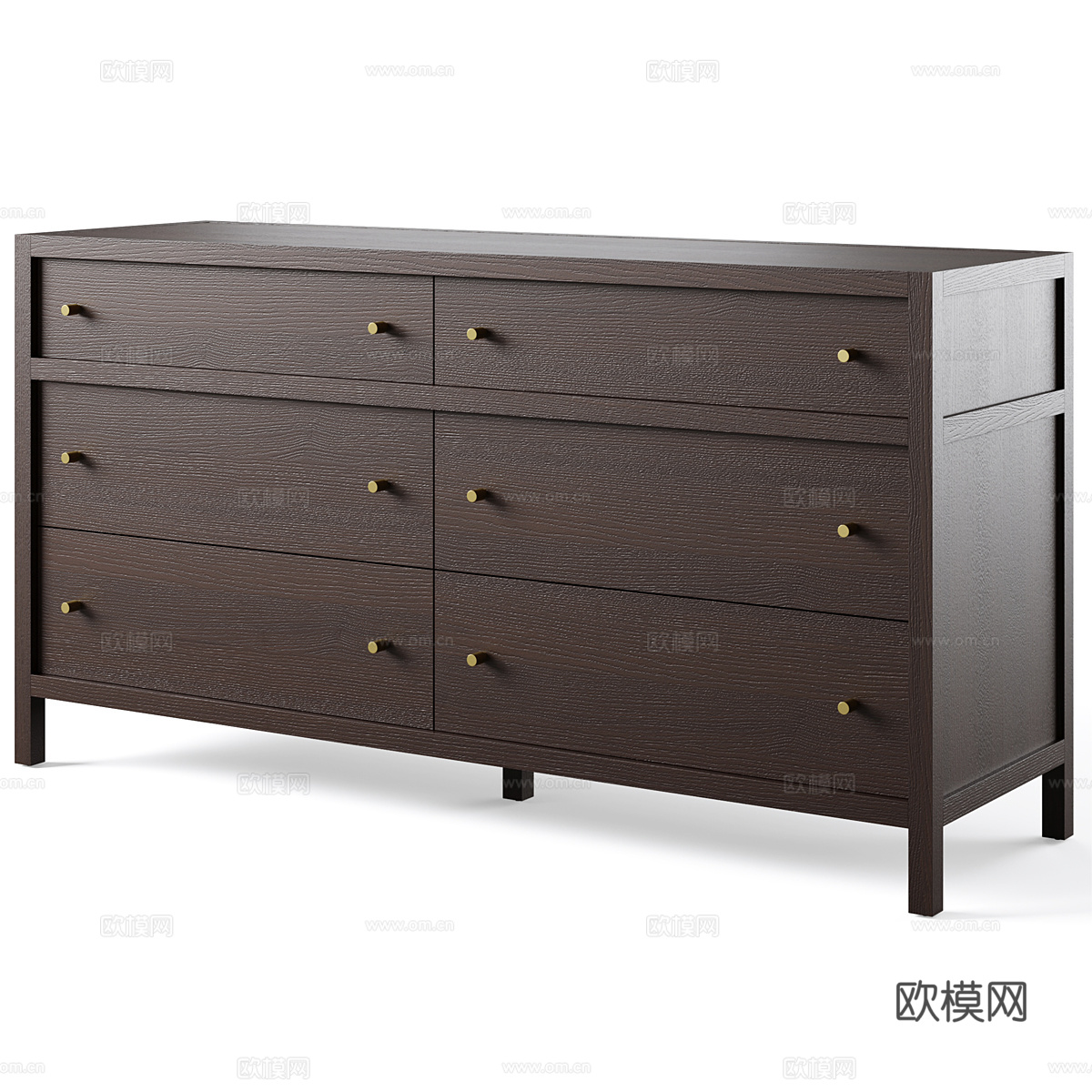 新中式实木斗柜 边柜 抽屉柜3d模型下载（渲染图5）