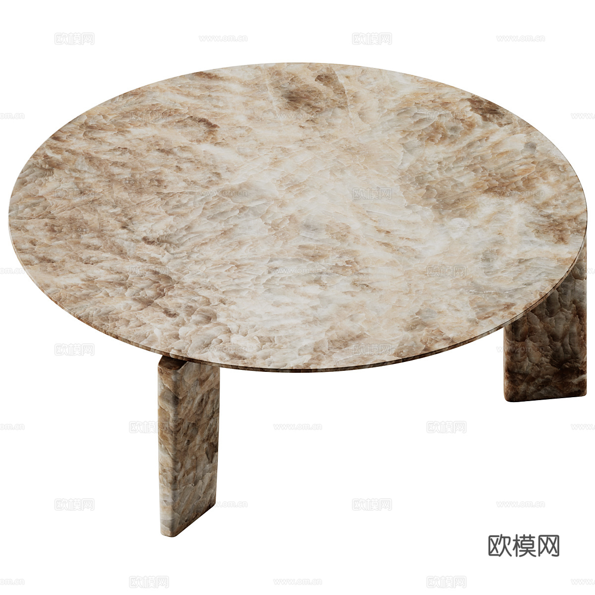 现代意式大理石圆茶几3d模型