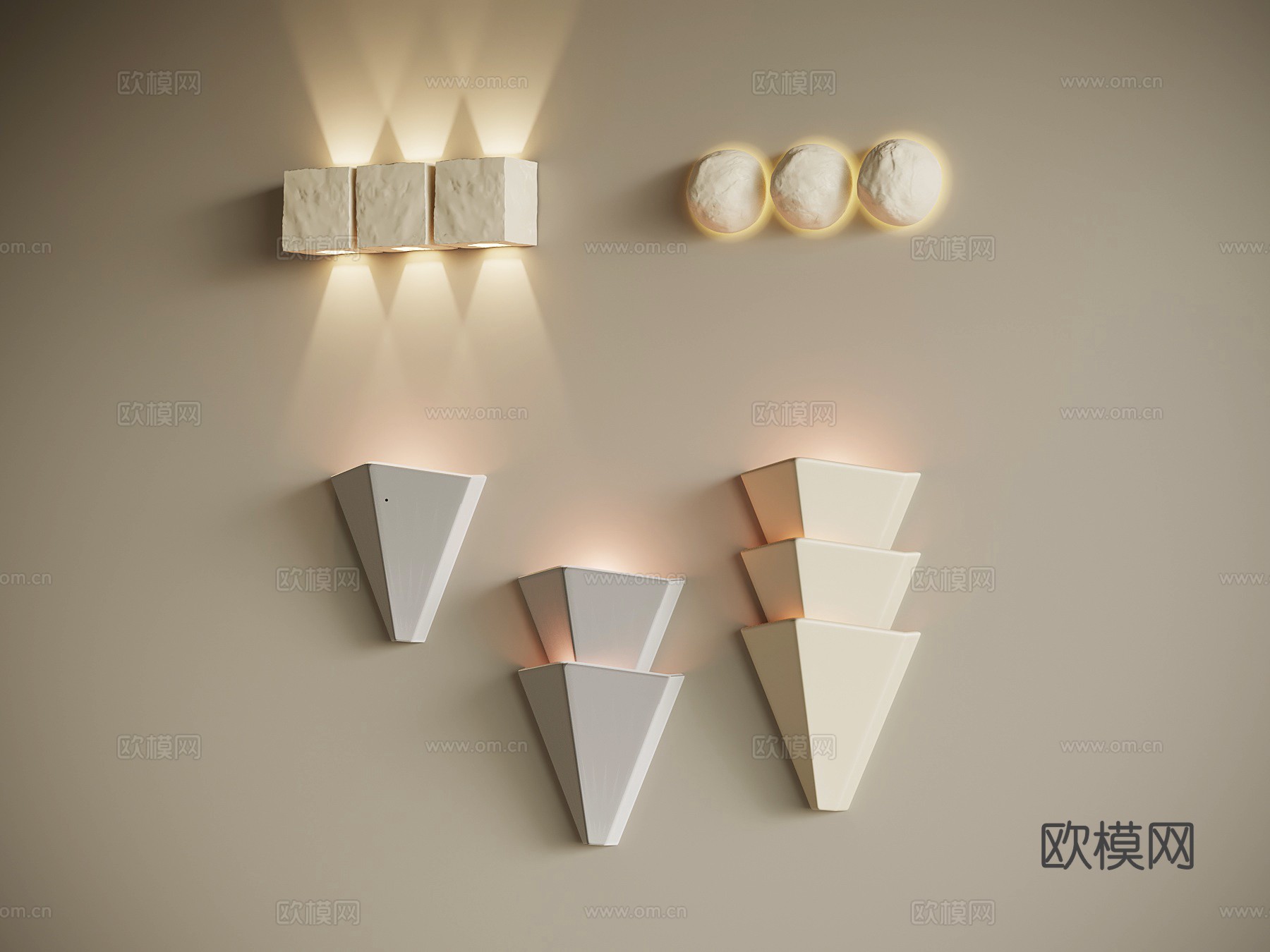 侘寂风壁灯 现代壁灯3d模型