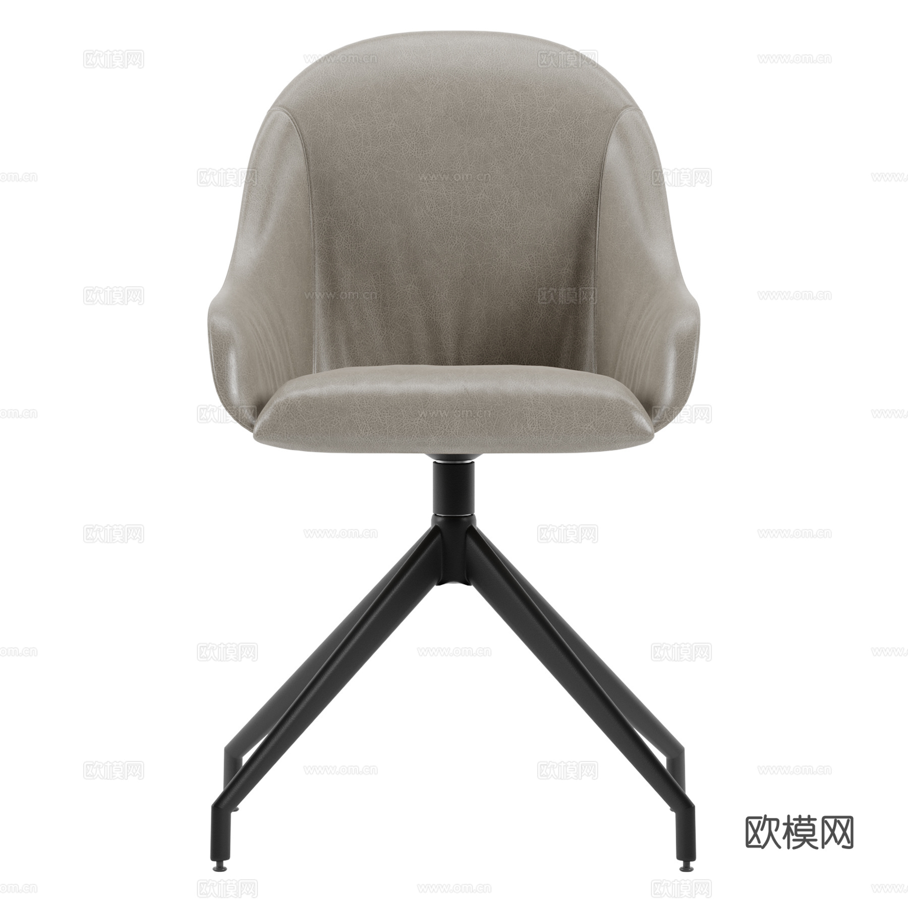 现代意式皮革办公椅3d模型