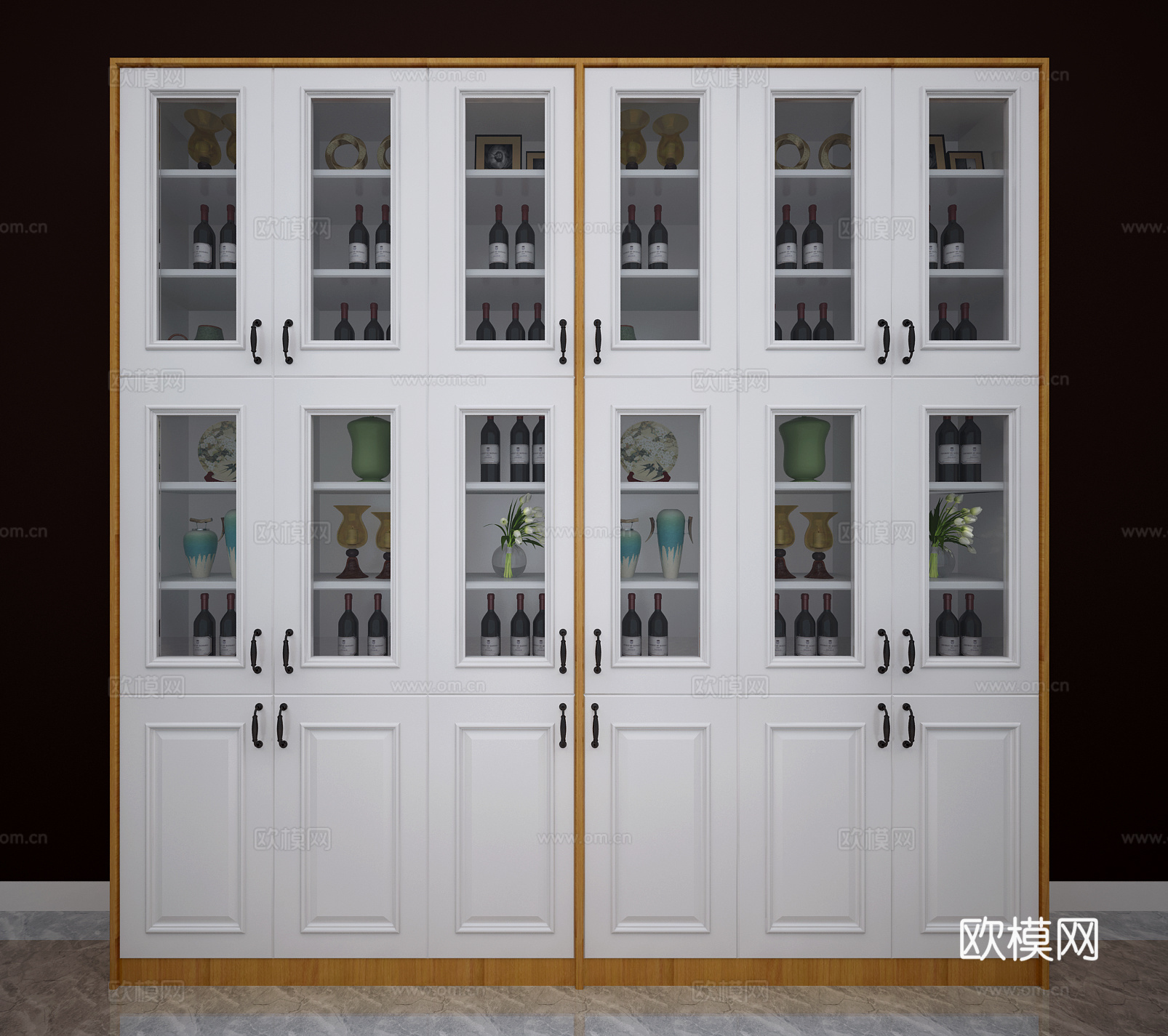 欧式简约酒柜装饰柜3d模型