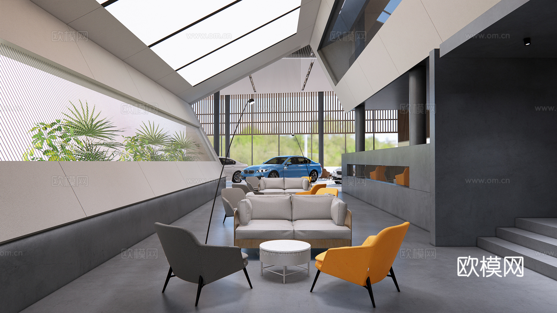 bmw宝马4s店全套效果图，车模型su模型