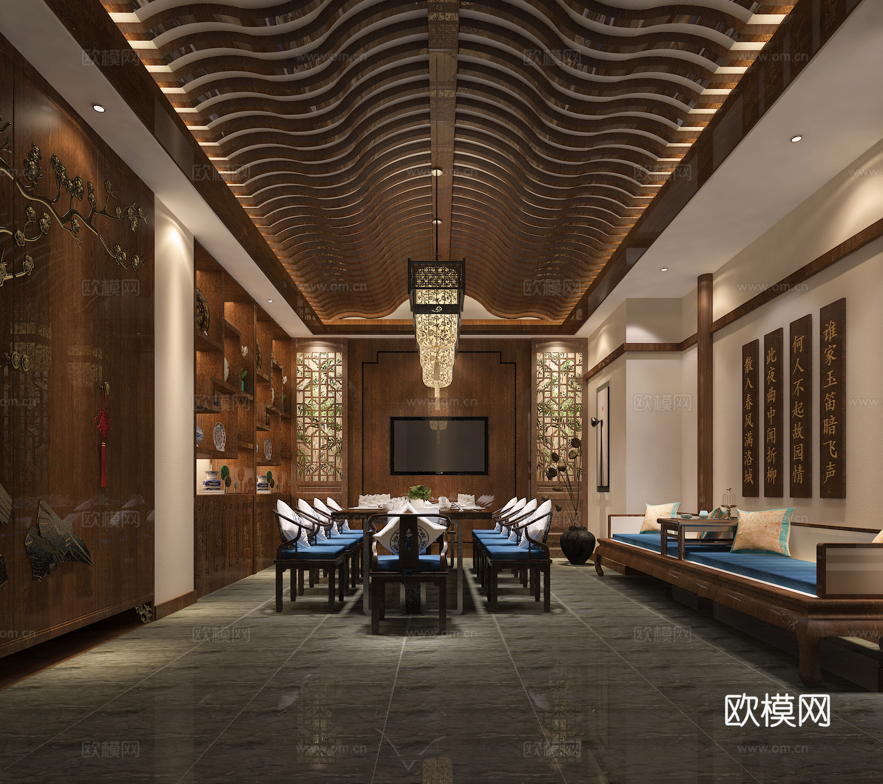 餐厅3d模型下载