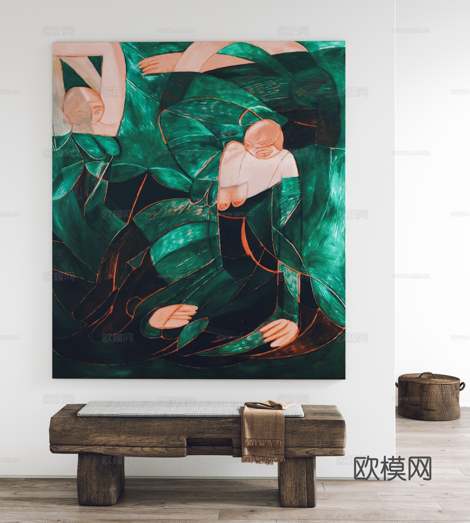 现代挂画 装饰画凳子 玄关挂画 客厅挂画3d模型