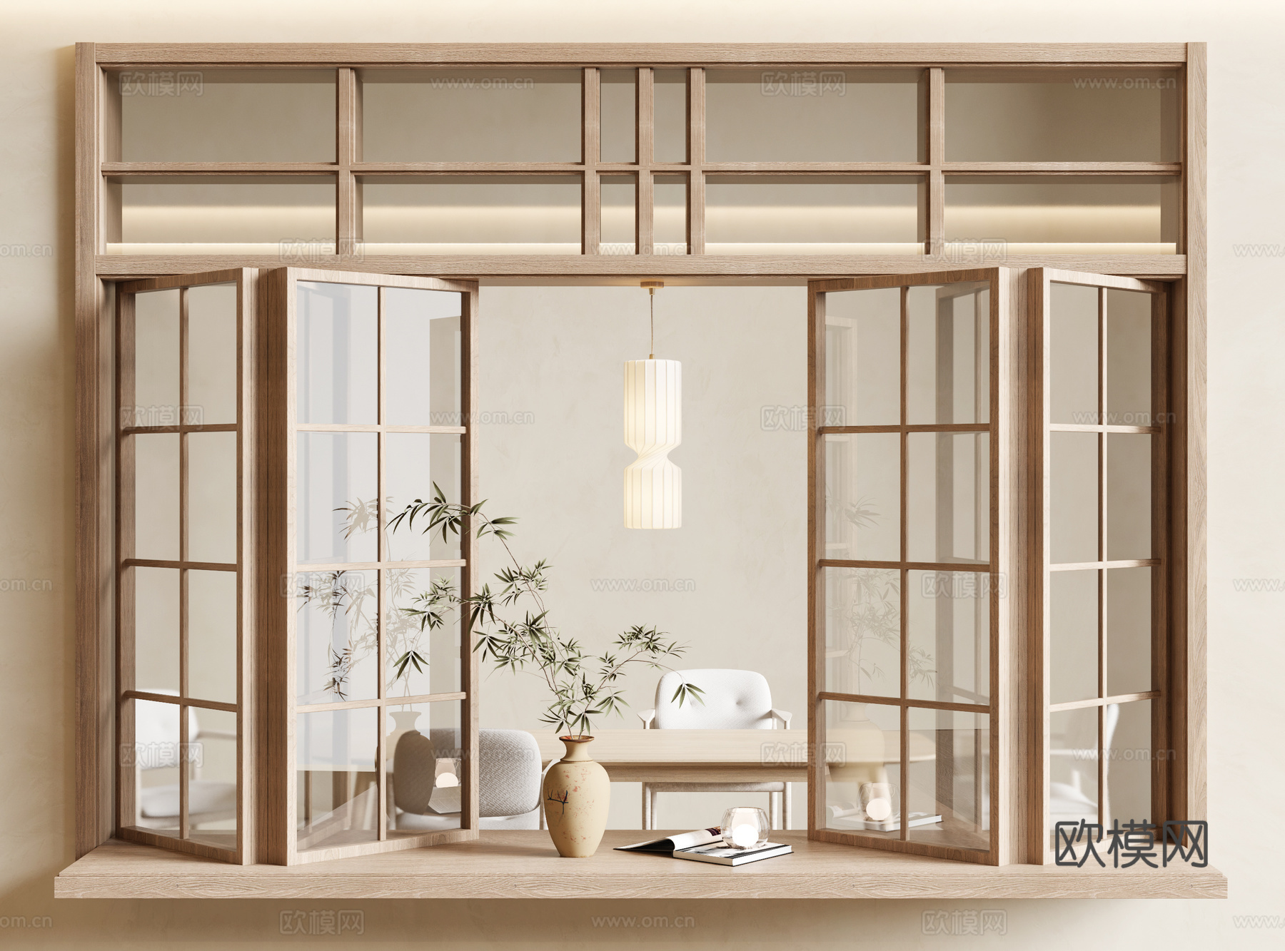 现代折叠窗3d模型